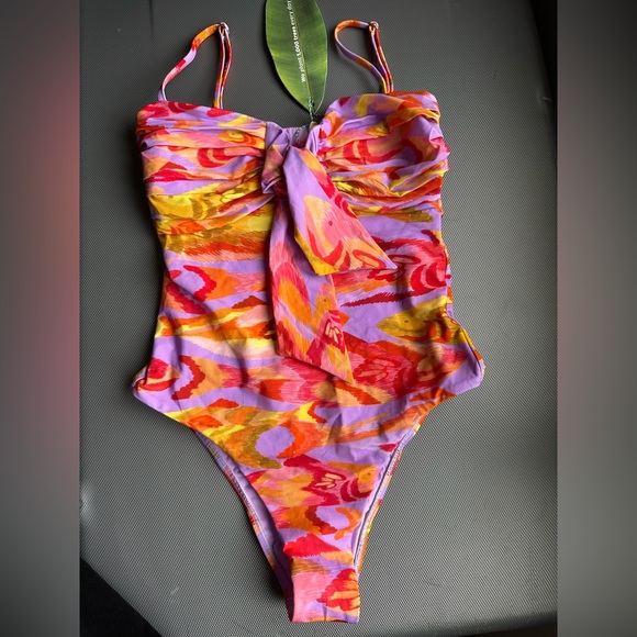 FARM RIO PAINTED FISHES BANDEAU ONE PIECE - Picture 4 of 13